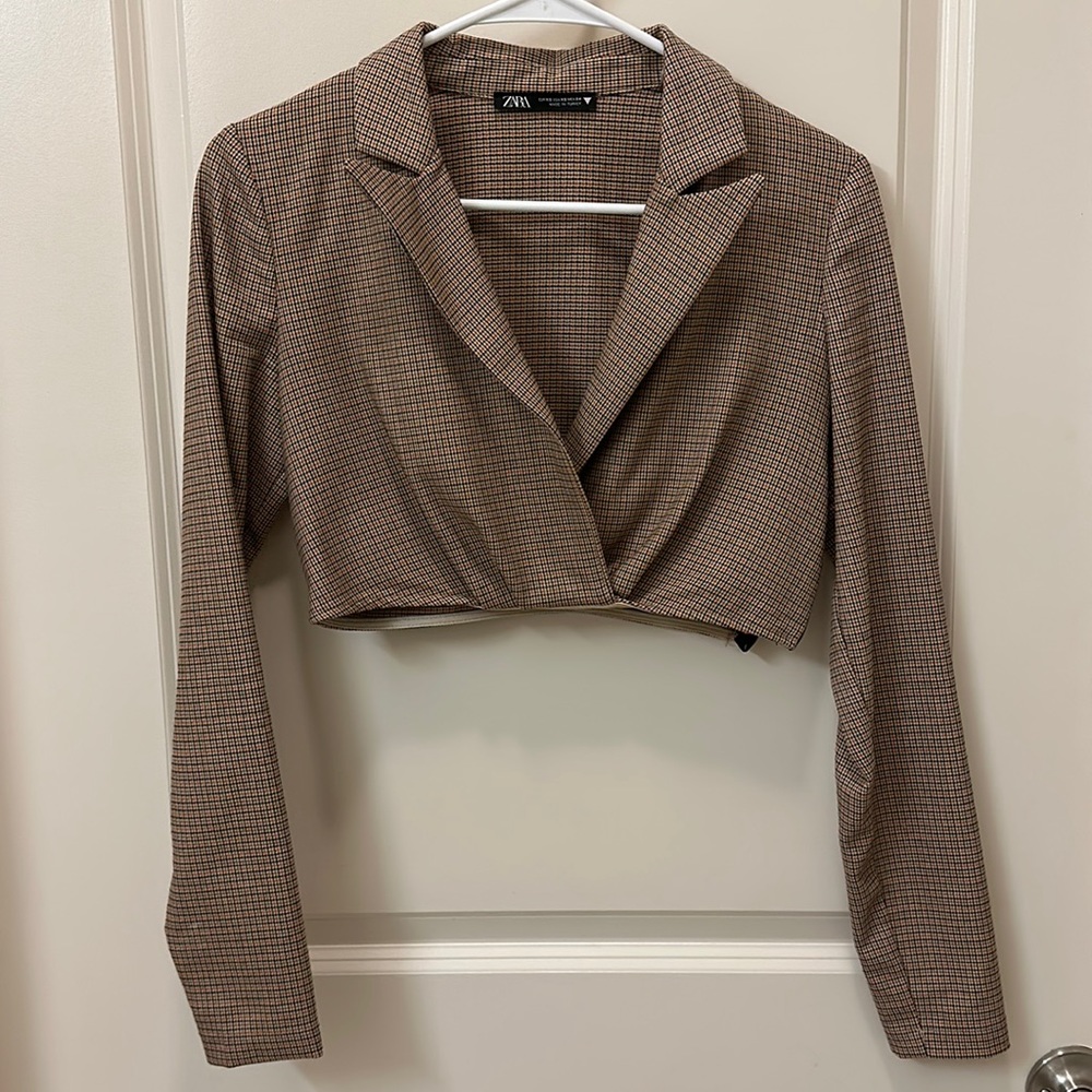 ZARA cropped collard shirt